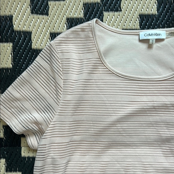 Calvin Klein Women's Blush Pink Striped Top - Picture 2 of 5